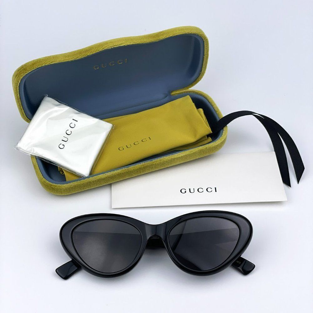 NEW Gucci GG1170S 001 Black Grey Cat Eye Women Sunglasses